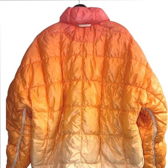 Free People FP Movement Pink Ombre Scrunchy Glossy Pippa Puffer Jacket Small NEW - Picture 6 of 10